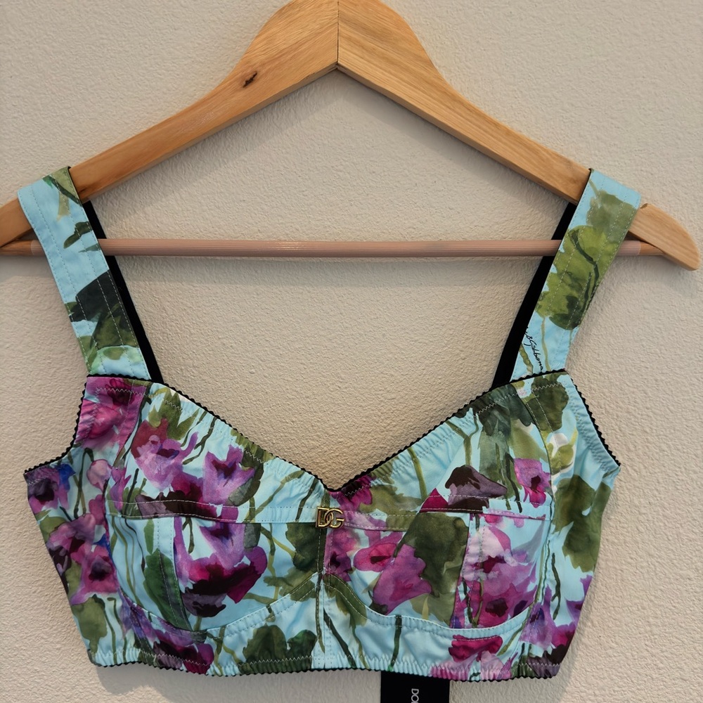 Dolce & Gabbana Floral Bustier Bra Crop Top NWT